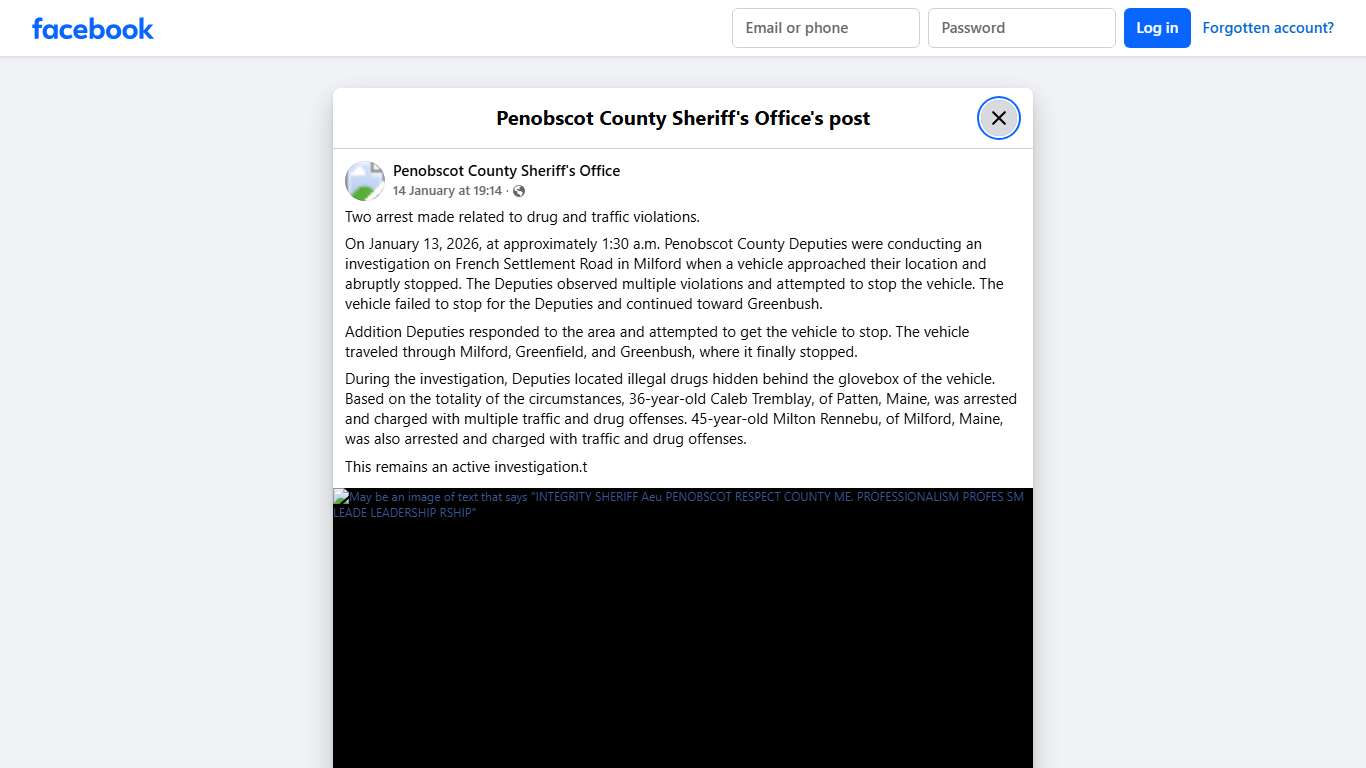 Two arrest made... - Penobscot County Sheriff's Office Facebook